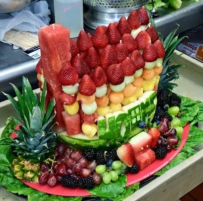 AMAZING fruit platter!!!! Made to look like a house for house warming party