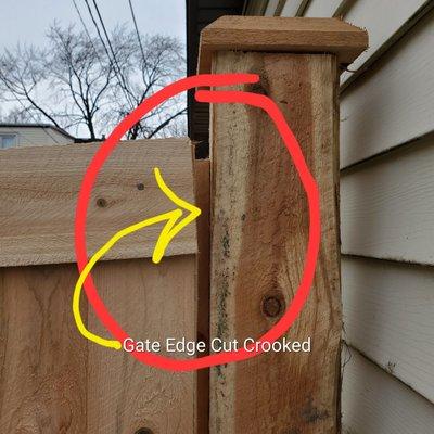 Gate cut crooked