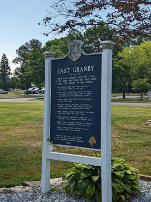 East Granby Historical Marker