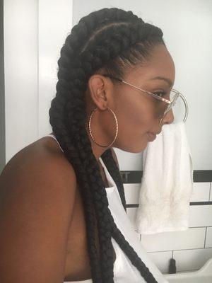 My best friend got 5 braids. They provided the hair.