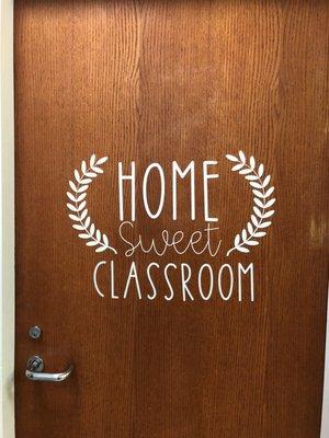 Classroom door, they're different for every class