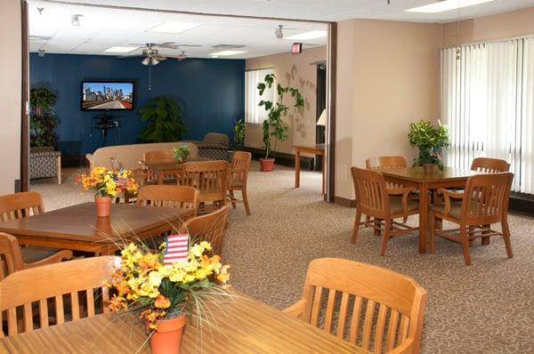 Community Room with Large Screen TV