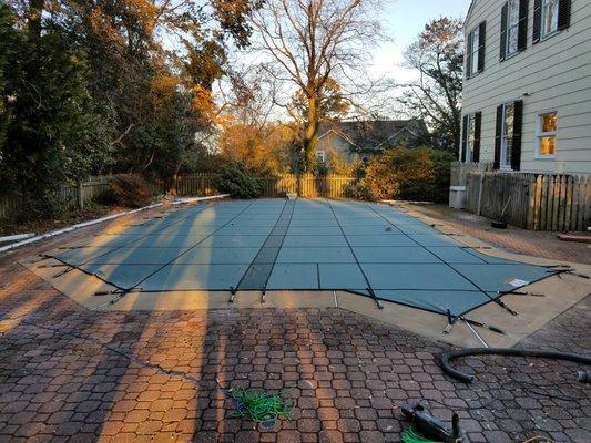 Looking to invest in a new safety cover for your pool? Look no further! We install safety covers so give us a call today for a free estimate