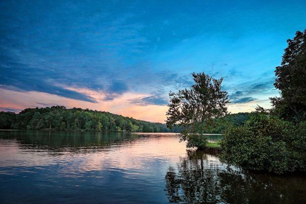 Beautiful sunset on the lake.