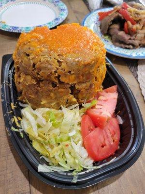 Mofongo de queso con chicharrón... de moca de verdad