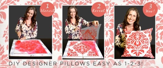 Paint-A-Pillow is an innovative kit for creating DIY designer accent pillows for home decor