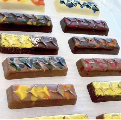 Hand crafted chocolates with seasonal flavors.