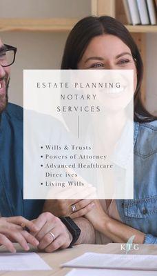 We offer Estate Planning Notary Services