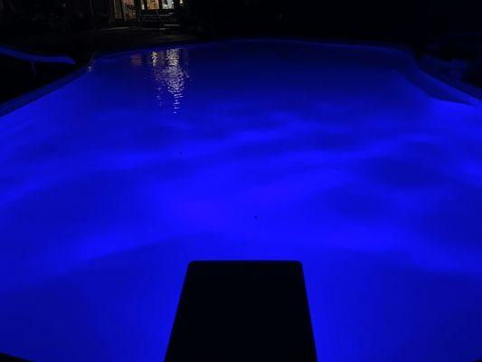 White plaster with LED blue light