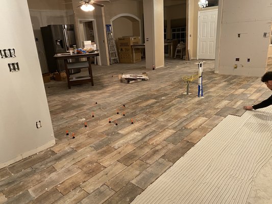 Tile installation