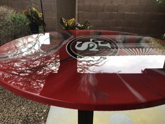 Custom table using sticky stuff professional epoxy resin