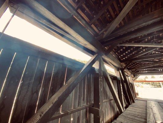 The wood detail of the bridge