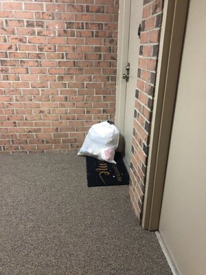 Neighbors leave trash at their door for 24+ hours.