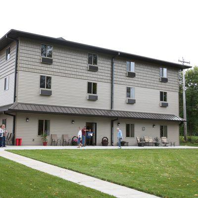 Patio side of Rivers Edge Assisted Living and Adult Day Services.