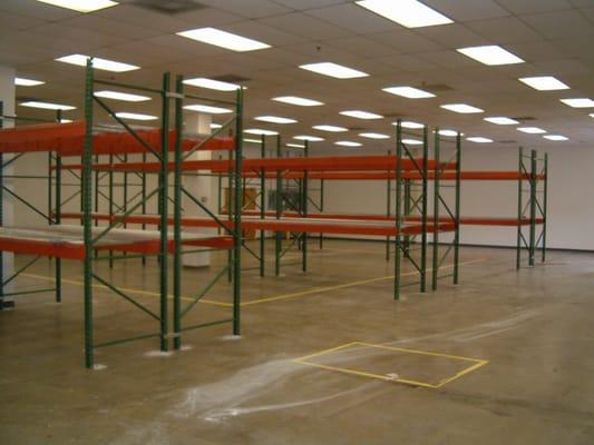 Back to back Teardrop style pallet rack, Pallet Rack installation in Greensboro, NC and surrounding area.