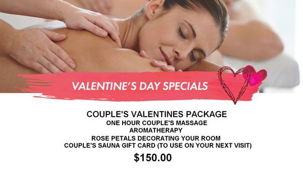 Call and Book Your Couples Massage for Valentine's Day Today. Availability is limited. 810-229-9095  3 3 3