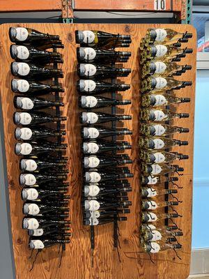 Wine bottles on the rack