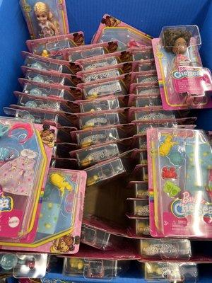 Tons of Barbie Chelsea dolls that were soaked and had water inside of them (12/21/22)