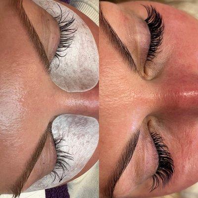 First time client came in with a few stragglers and we filled her up with beautiful lash extensions