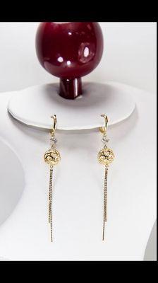 14k women's earrings with cubic zirconia stones