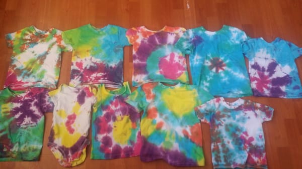 70s week at camp! Loved being able to tie dye with my little ones. ;)  They have such a blast!