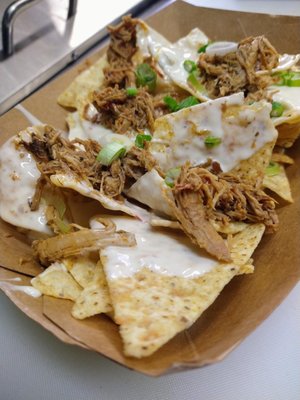 Pulled pork on nachos