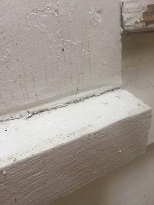 Cracked joint in window sill