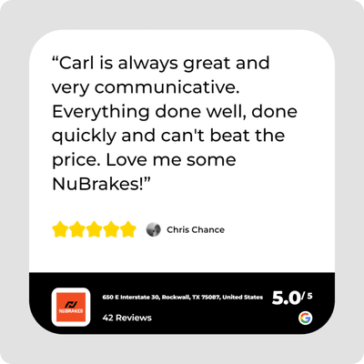 Nubrakes customer review