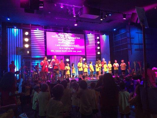 Worship at Vacation Bible School.