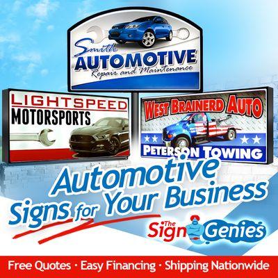 Automotive signs for your business.