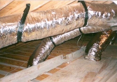 Hung flexible ductwork