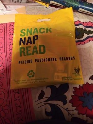 Love the bag! #snack #nap #read #indiebound