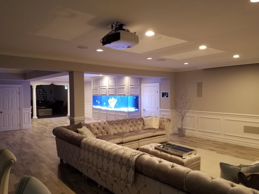 custom installation. 10 feet long glass aquarium