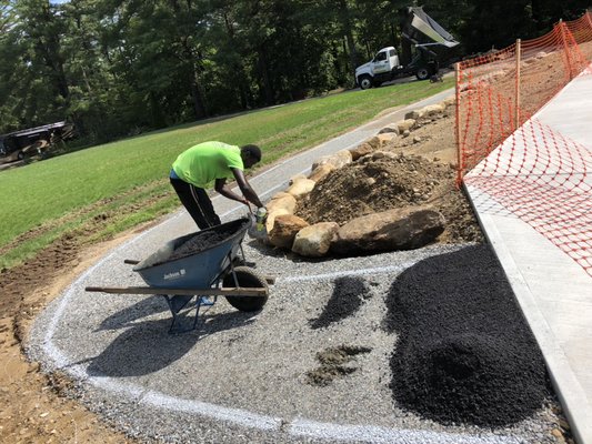 Sidewalk we are installing for campground in Loudon New Hampshire