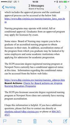 Proof of ECPI Medical career Institute lack of accreditation.