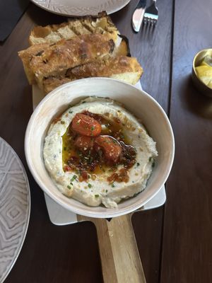 Whipped ricotta and focaccia