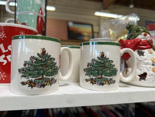 Spode Christmas mugs. Four for 9.95. Score