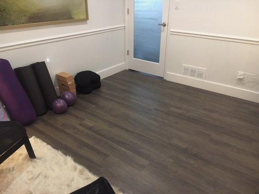 Space for guided meditation and restorative yoga