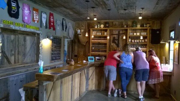 counter  at the distillery