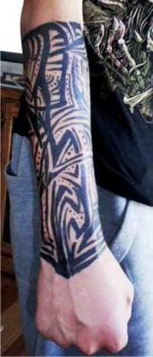 Ink Tribal sleeve.  Shelley's Faces Fantastic.