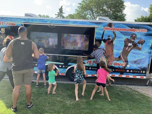 While some kids played outside, many more were inside playing in the air conditioning.