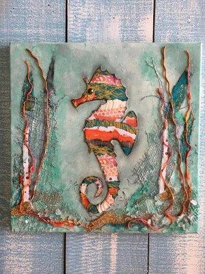 the lovely Seahorse (1 of 3) - a favorite Mixed Media Class!