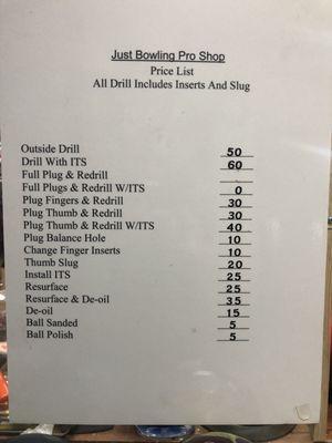 Price list