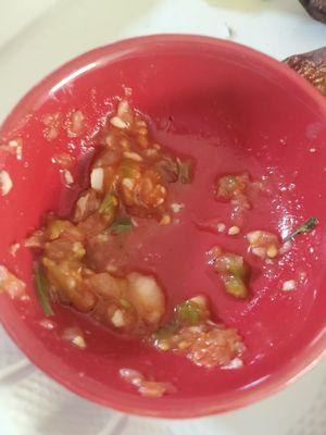 My homemade salsa, since they didn't give me any with my order.