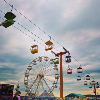 Ferris wheel and sky line ride