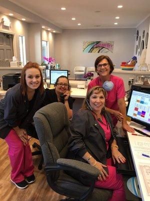 Best staff a dental office could possibly have.  Lisa, in the back, has been with us 23 years and Betty, up front, has been with us 10 years