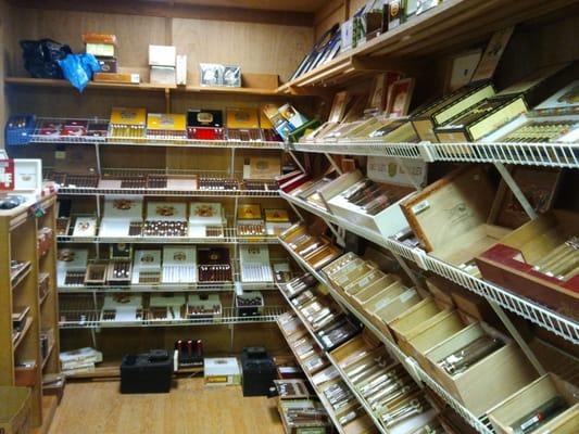 The humidor at Southside Tobacco Indianapolis