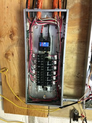 Main panel box installation and wiring