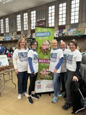 Stitching toys for shelters and rescues across the country at the annual MLK Day of Service event in Philadelphia.