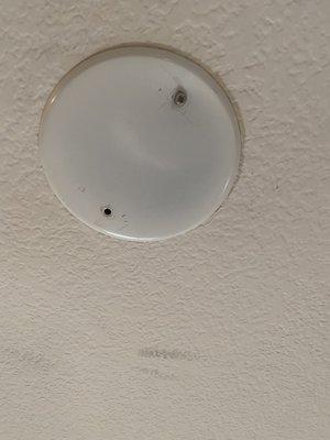 The end result for $80. He got the ceiling dirty. One screw missing. Stripped the other screw.